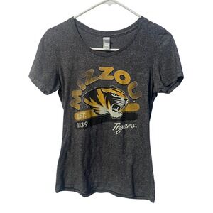 Mizzou‎ Tigers Womens Charcoal Heather Graphic T-Shirt NCAA Missouri Size L